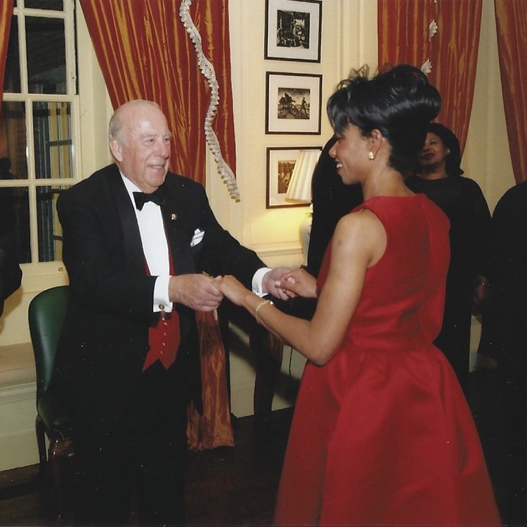 George Shultz and Condoleezza Rice