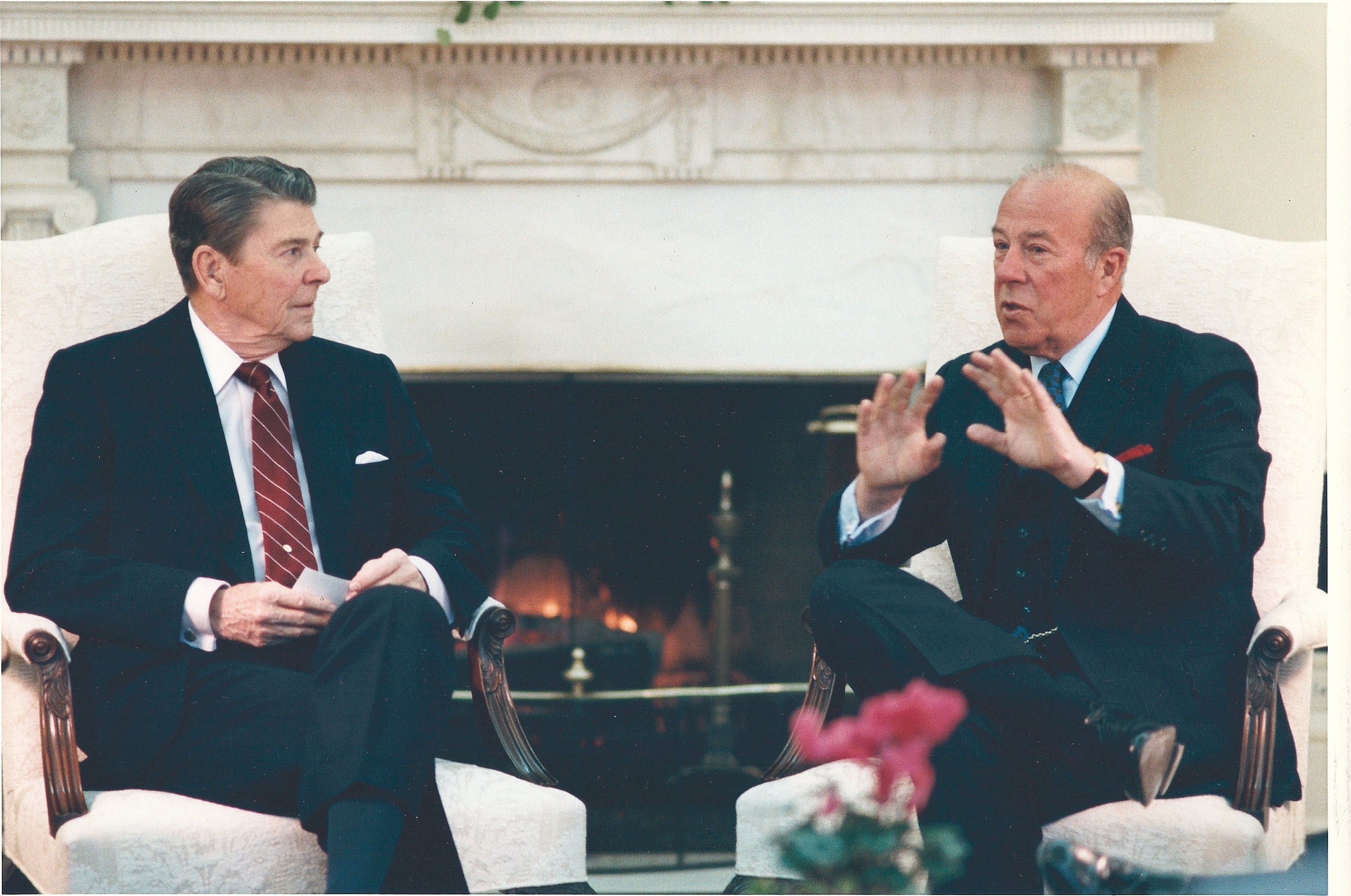 Shultz and Reagan George Shultz and Ronald Reagan
