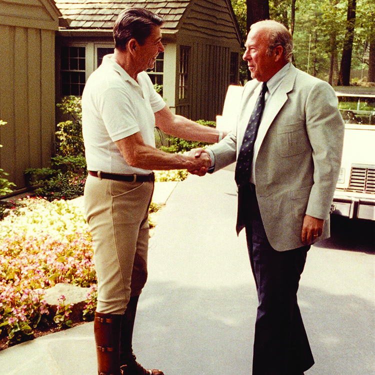 Reagan and Shultz at Camp David Ronald Reagan Camp David