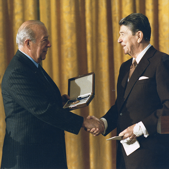 Medal of Freedom George Shultz receiving the Medal of Freedom