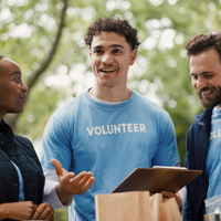 iStock image of a team of volunteers