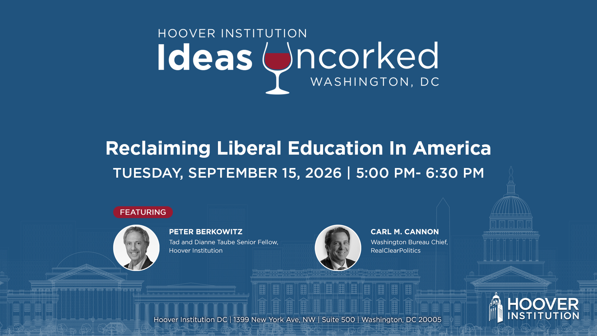 Ideas Uncorked: Reclaiming Liberal Education in America Book Launch