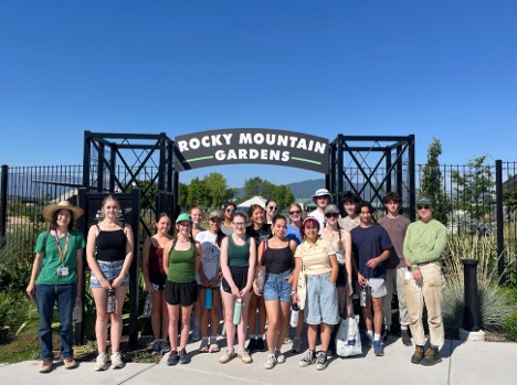 The MCI cohort volunteers at Rocky Mountain Gardens, a botanical garden in Missoula, Montana. (Photo credit: Logan Castor Parson)