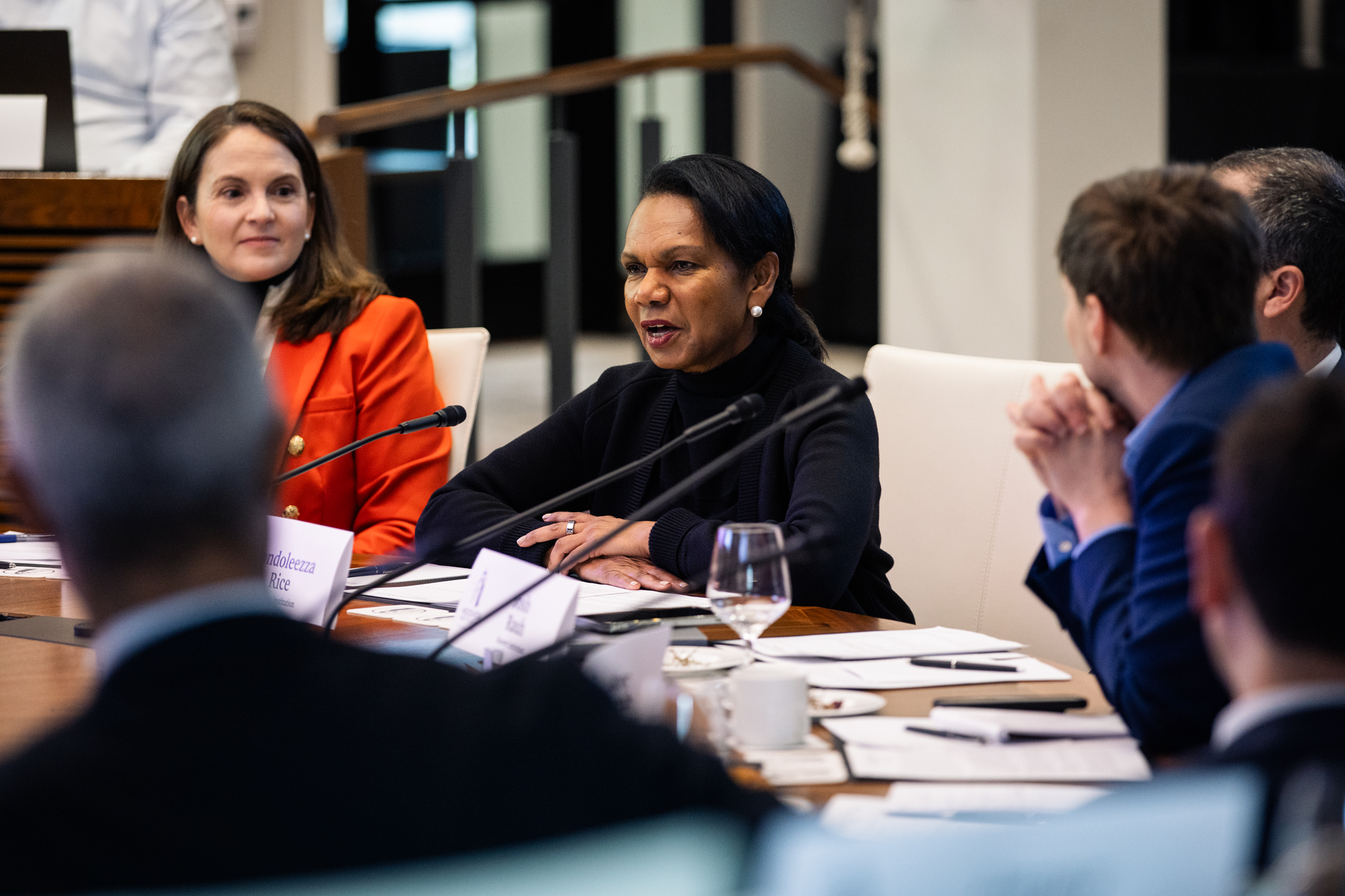 Hoover Institution Director Condoleezza Rice speaks at the first-ever Fiscal Policy Initiative conference at the Hoover Institution on March 10, 2025. (Patrick Beaudouin)   