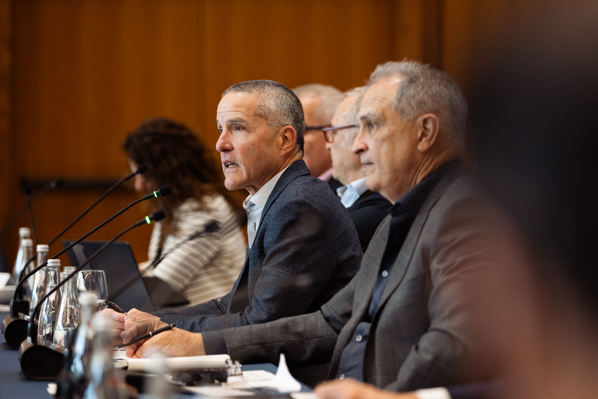 Hoover Senior Fellow Ross Levine speaks at the Mexico-USA Prosperity and Security Initiative gathering on April 20, 2026. (Patrick Beaudouin)