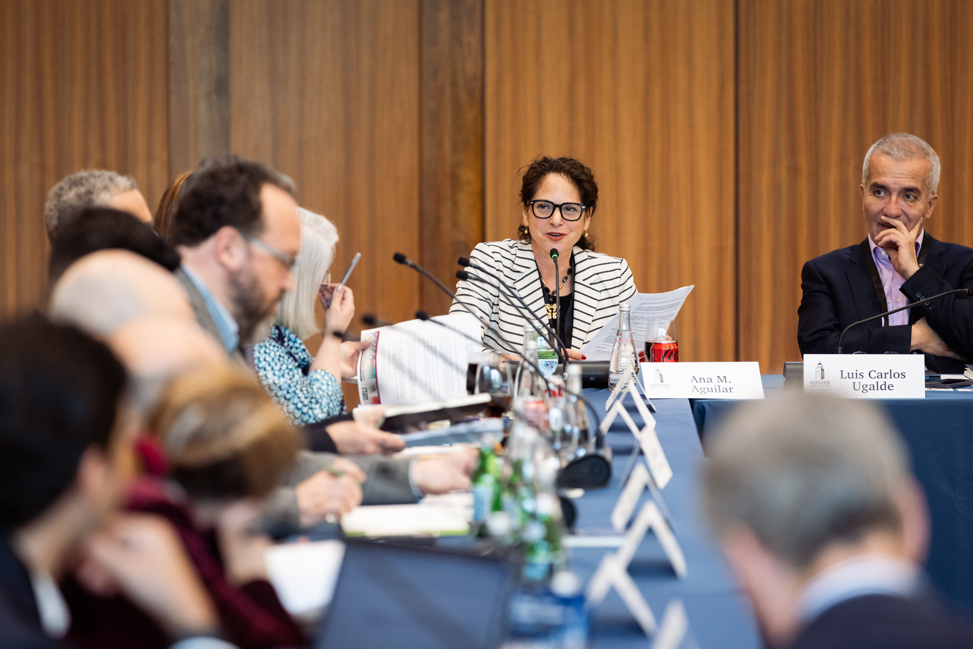 Ana M. Aguilar, Executive Director of the Mexican Business Council, speaks at the Mexico-USA Prosperity and Security Initiative gathering on April 20, 2026. (Patrick Beaudouin)