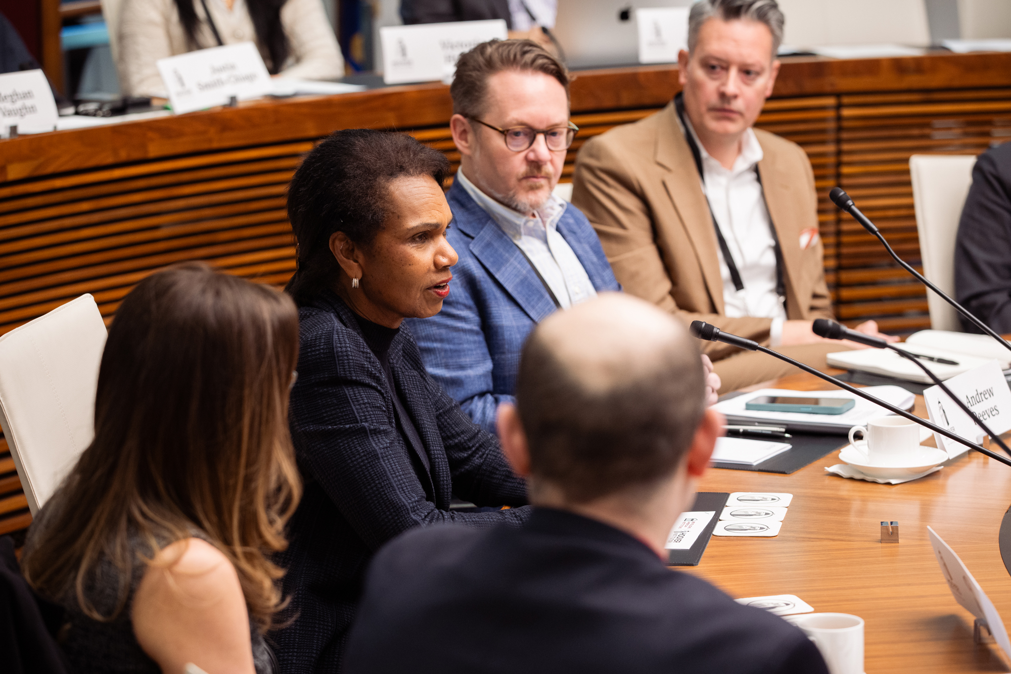 Hoover Institution Director Condoleezza Rice addresses attendees of PEPCON 2026 in Annenberg Conference Room on April 17, 2026. (Patrick Beaudouin)