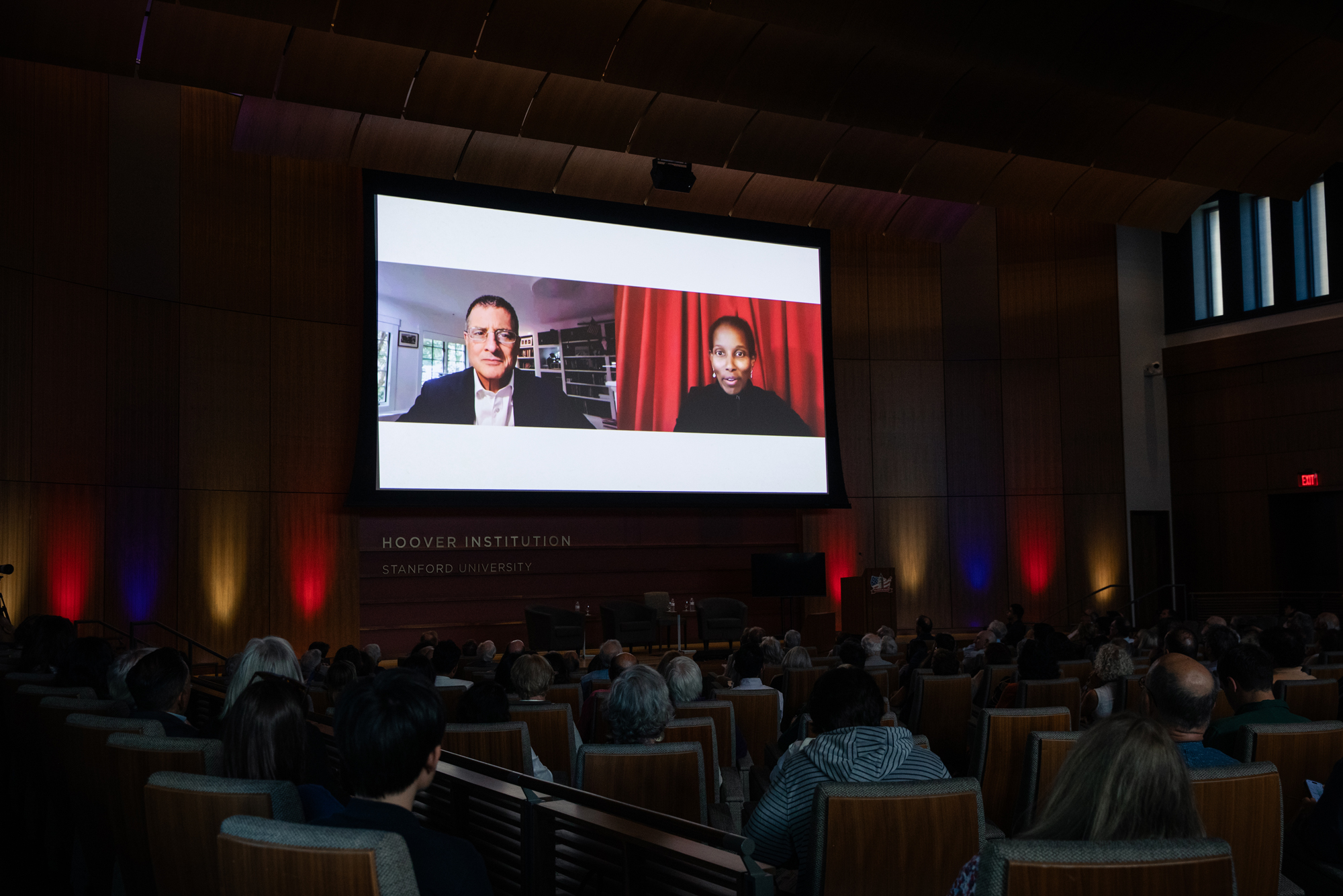 Research fellow Ayaan Hirsi Ali reflects on her journey from political refugee to advocate for liberty in a conversation with Hoover Library & Archives Director Eric Wakin at Hoover’s Choosing Freedom dialogue.
