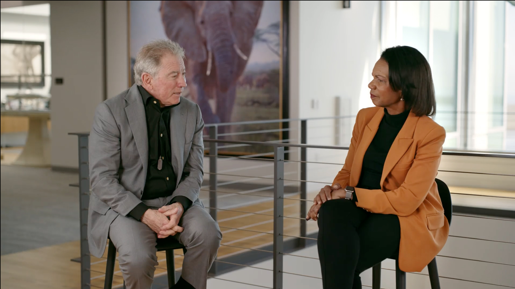 Siebel tells the story of being attacked by an elephant.