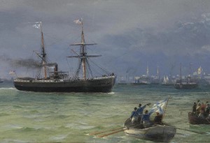 Famine Fleet detail of the American relief ship Leo 