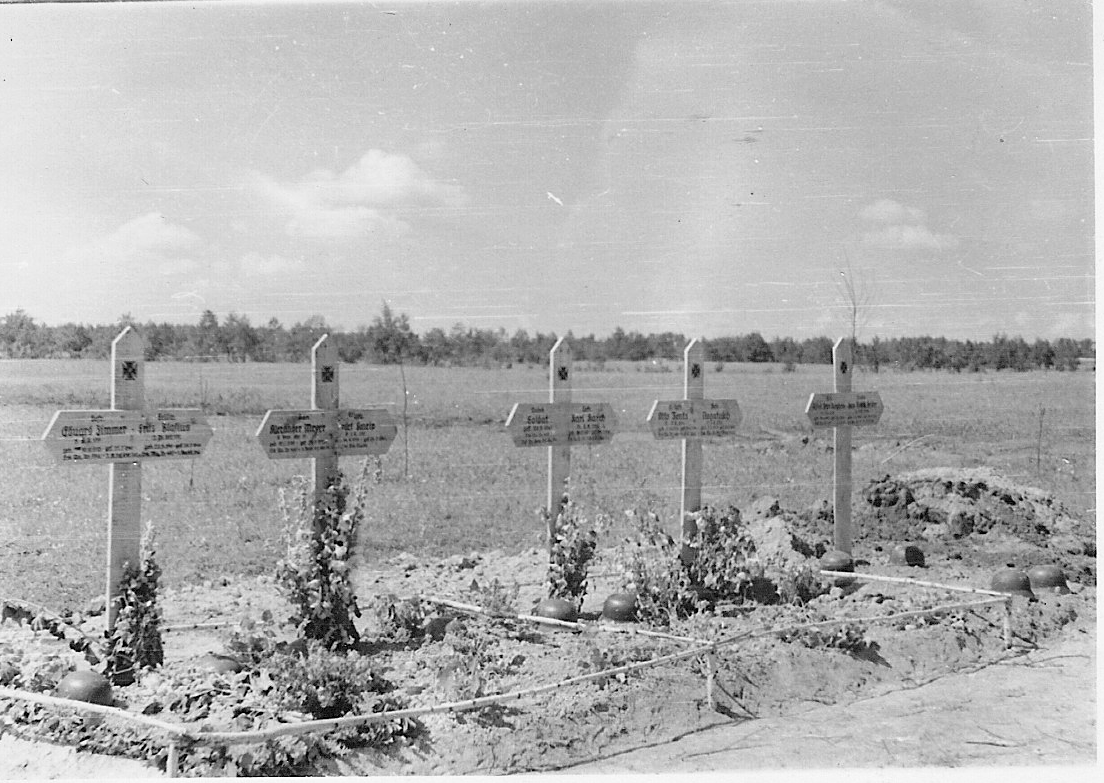 Makeshift German military cemetery somewhere in the Ukraine, summer 1941 Makeshift German military cemetery somewhere in the Ukraine, summer 1941