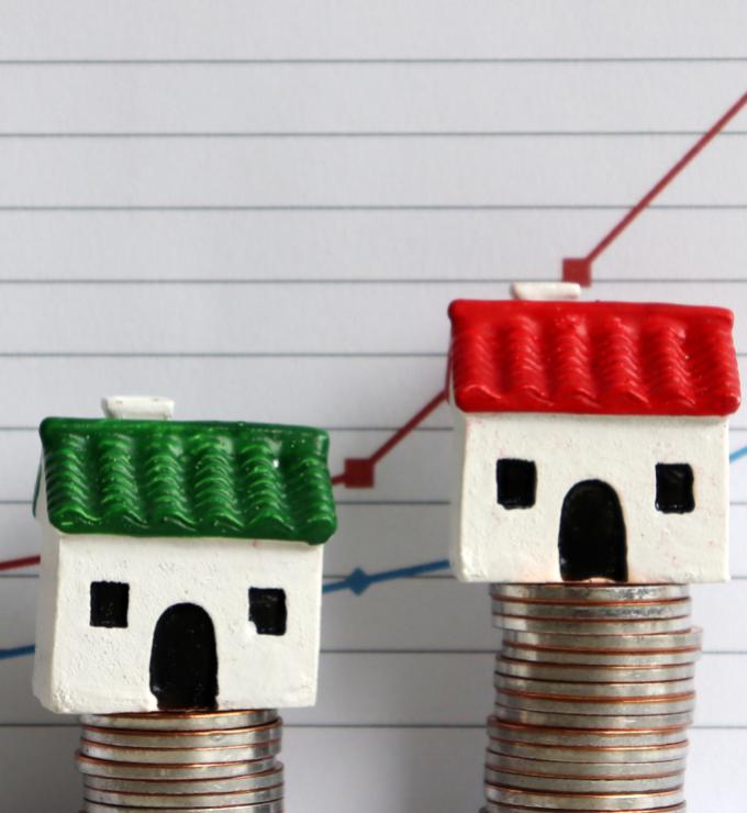 Housing price rising stock image