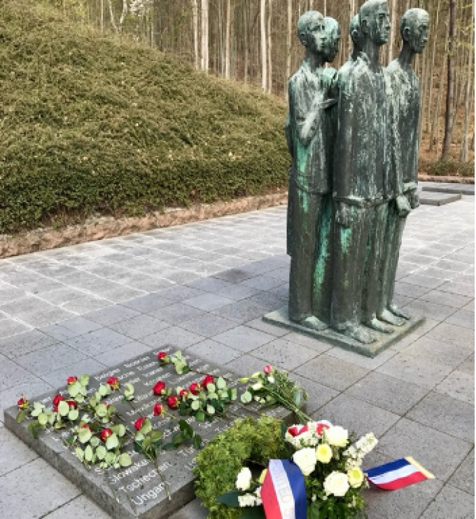 The Mittelbau-Dora Concentration Camp Along With Commemorative Wreath From The US Consulate On Behalf Of American People