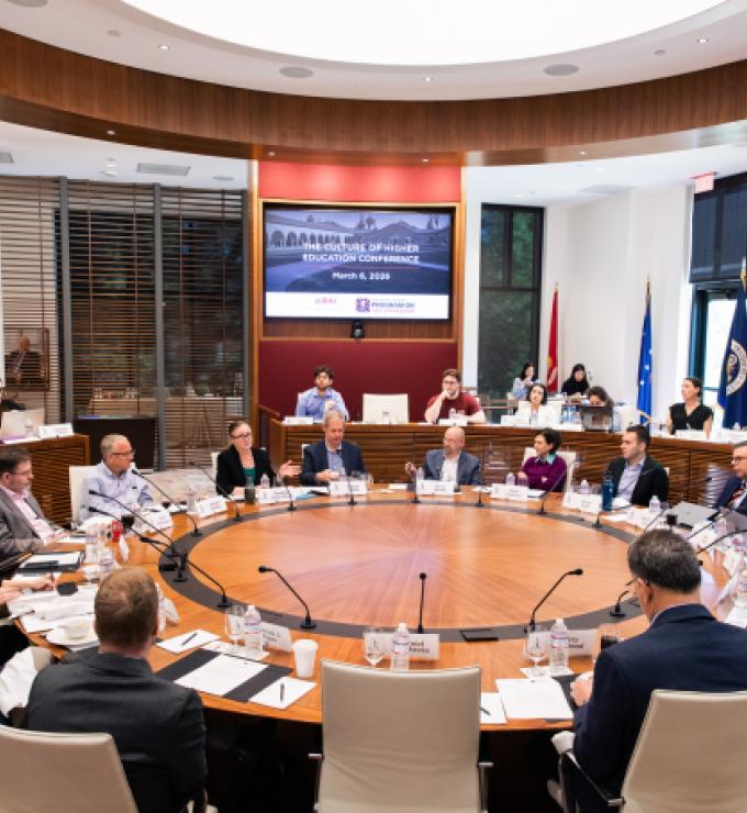 Scholars from across the US are seen in Annenberg Conference Room for RAI’s Culture for Higher Education Conference on March 4, 2026. (Patrick Beaudouin)