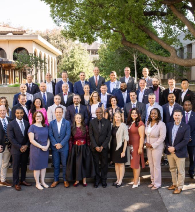 Participants in the Veteran Fellowship Program at Hoover are seen on May 6, 2026. (Patrick Beaudouin)