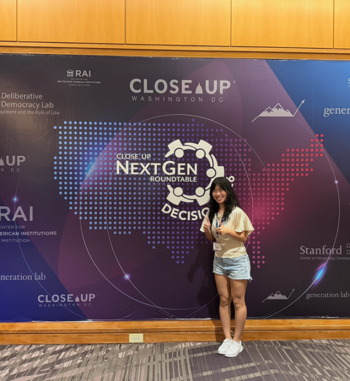 People, Politics, and Places Student Fellow Caroline Zhang (‘29) attended the event and served as a moderator.