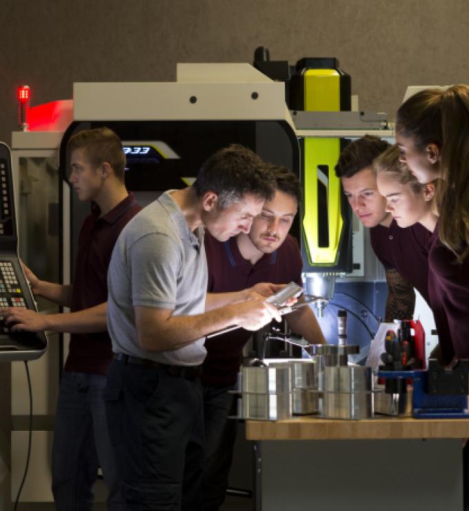 Group Tuition on Precision Measurement Instruments stock photo