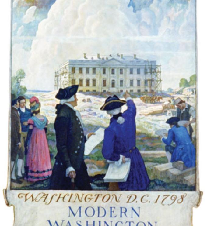 Building the First White House, by N. C. Wyeth.
