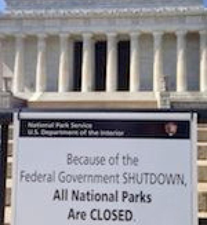 The Lincoln Memorial is closed due to the federal government shutdown
