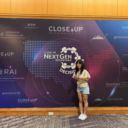People, Politics, and Places Student Fellow Caroline Zhang (‘29) attended the event and served as a moderator.