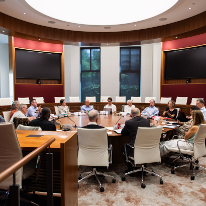 Participants in RAI’s Civics Conversation gathering are seen in Annenberg Conference Room on July 20, 2026. (Patrick Beaudouin)