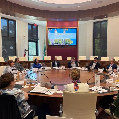 Attendees of the roundtable on Medicare budget options co-hosted by the Healthcare Policy Working Group and the Fiscal Policy Initiative are seen in the Annenberg Conference Room on August 17, 2026.  