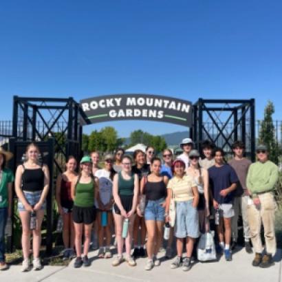 The MCI cohort volunteers at Rocky Mountain Gardens, a botanical garden in Missoula, Montana. (Photo credit: Logan Castor Parson)