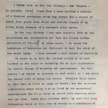 The Synopsis of the Oral History, by Joe Gould