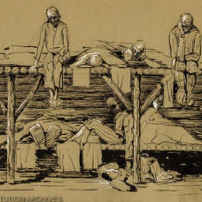 Thomas Sgovio's drawing of the harsh conditions in the Soviet Gulag (1972)