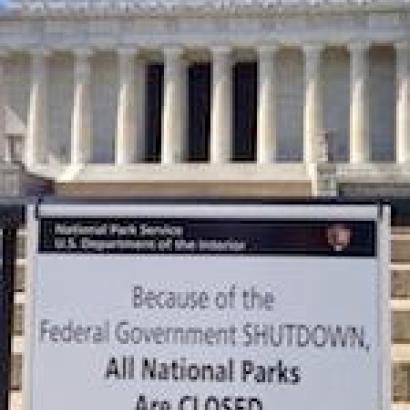The Lincoln Memorial is closed due to the federal government shutdown