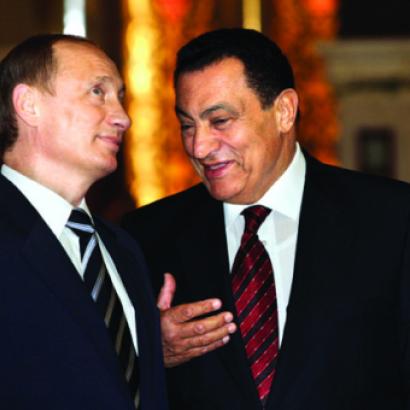 Egyptian President Hosni Mubarak and Vladimir Putin