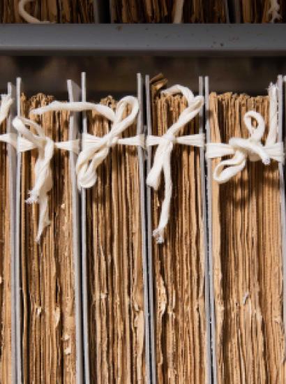 Cotton tied newspapers