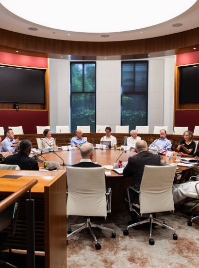 Participants in RAI’s Civics Conversation gathering are seen in Annenberg Conference Room on July 20, 2026. (Patrick Beaudouin)