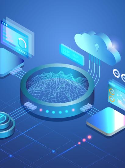 Sandbox, demo test software programing and mining cryptocurrency concept. 3D modern equipments with cloud computing virtual experiment simulation program. stock illustration