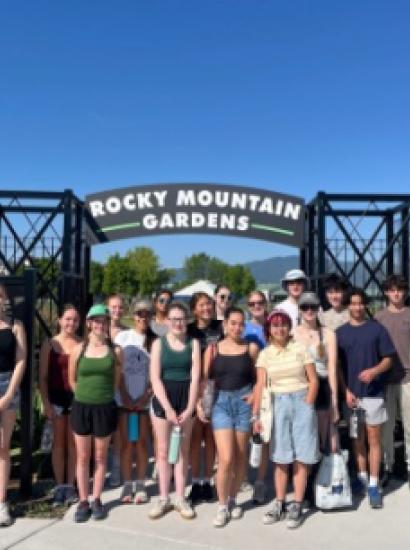 The MCI cohort volunteers at Rocky Mountain Gardens, a botanical garden in Missoula, Montana. (Photo credit: Logan Castor Parson)