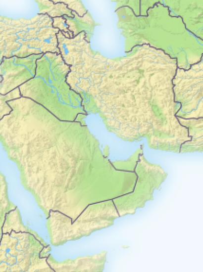 Near East, shaded relief map - stock photo