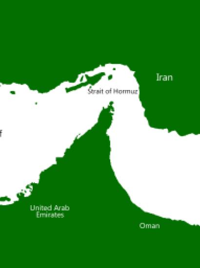 Middle East Map Showing Strait of Hormuz and Persian Gulf Region - stock photo