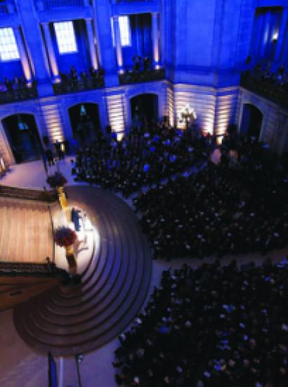 George Shultz speaks at SF rotunda