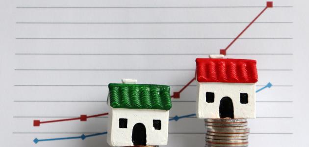 Housing price rising stock image