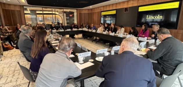 Participants in a day-long symposium on the policy implications of AI are seen in Hoover’s Washington, D.C. offices on December 9, 2025.