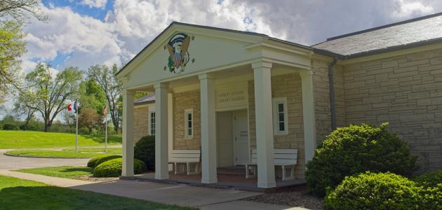 Herbert Hoover Presidential library and museum, West Branch Iowa - stock photo