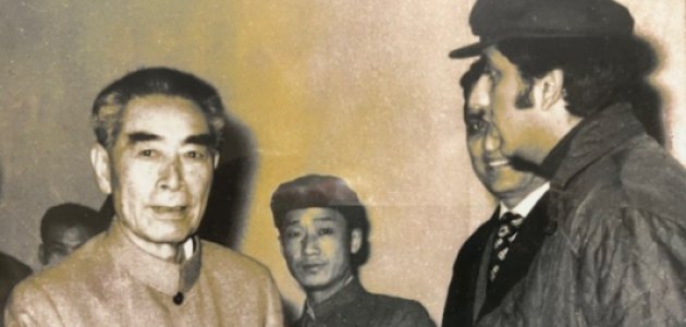 meeting Chou En Lai in Beijing January 1972, as producer of Pakistan TV coverage of President Zulfikar Ali Bhutto’s visit to China. 