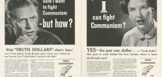 Proofs of advertisements from the Crusade for Freedom Advertising Council's "Truth Dollar" campaign, 1954  (Radio Free Europe/Radio Liberty, Inc. Corporate Records, Box 2236, Folder 1)