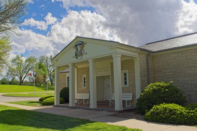 Herbert Hoover Presidential library and museum, West Branch Iowa - stock photo