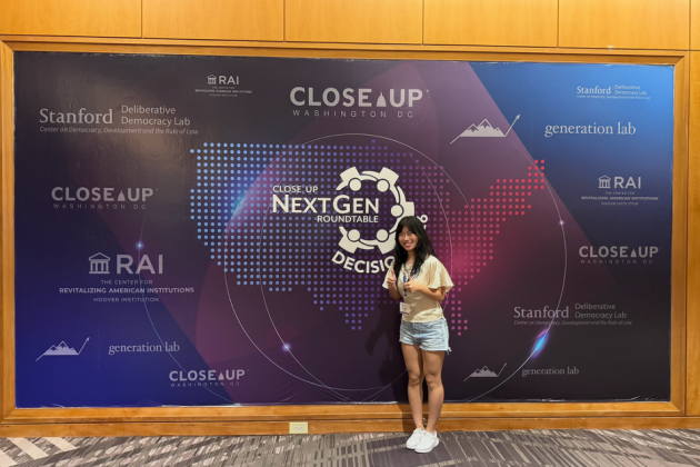 People, Politics, and Places Student Fellow Caroline Zhang (‘29) attended the event and served as a moderator.