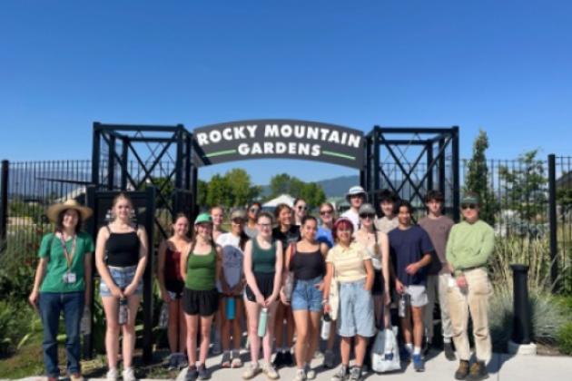 The MCI cohort volunteers at Rocky Mountain Gardens, a botanical garden in Missoula, Montana. (Photo credit: Logan Castor Parson)