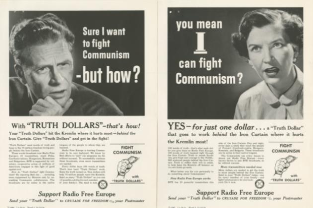 Proofs of advertisements from the Crusade for Freedom Advertising Council's "Truth Dollar" campaign, 1954  (Radio Free Europe/Radio Liberty, Inc. Corporate Records, Box 2236, Folder 1)