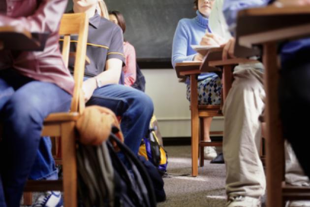High school students in class