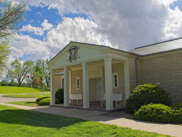 Herbert Hoover Presidential library and museum, West Branch Iowa - stock photo