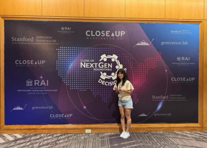 People, Politics, and Places Student Fellow Caroline Zhang (‘29) attended the event and served as a moderator.
